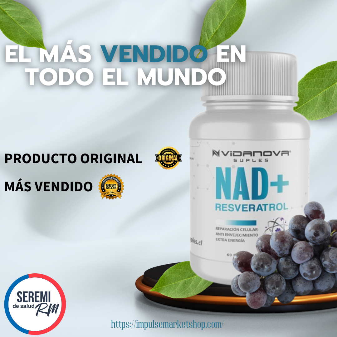 NAD+ RESVERATROL 500MG 60 CAPSULAS